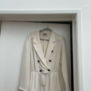 Cream Double-Breasted Women's short romper